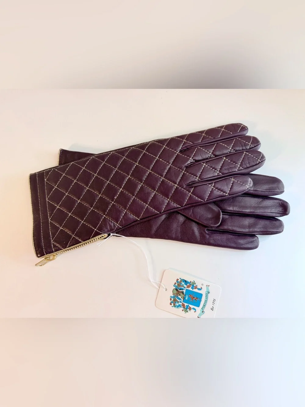 Portolano Quilted Leather Long Gloves